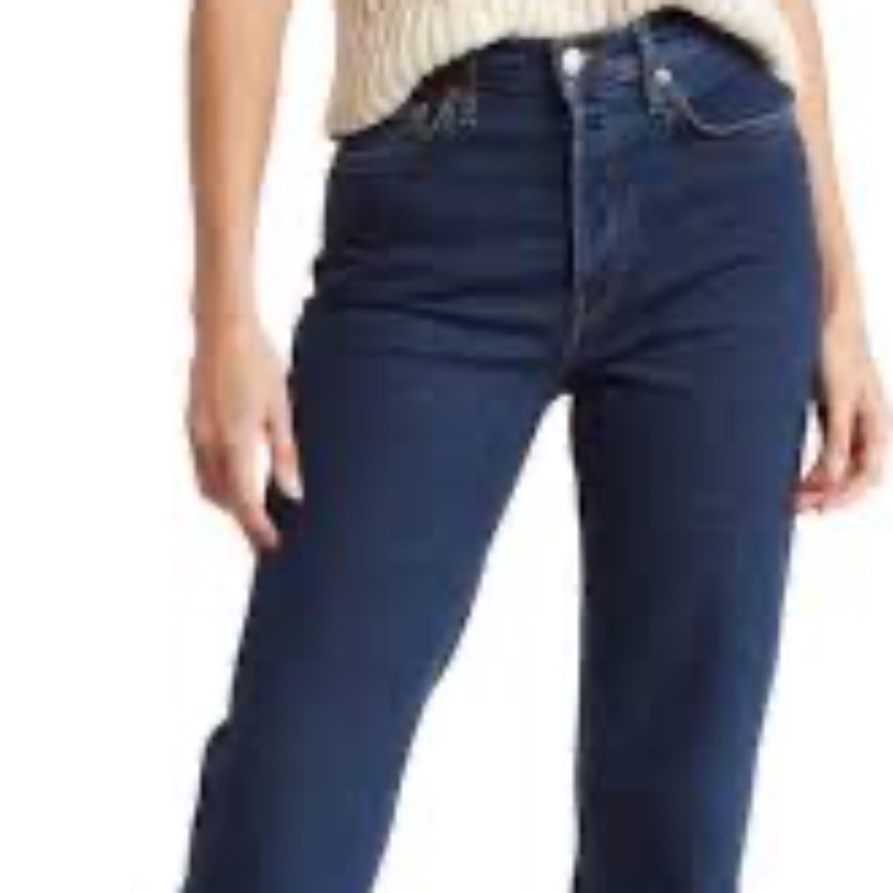 Re/Done dark Blue Straight Leg Jeans 70s stove pipe cropped